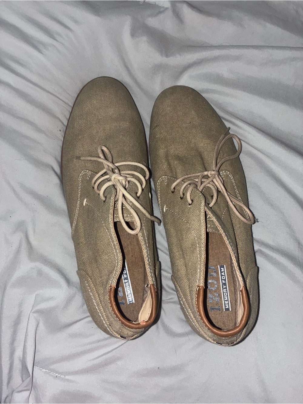 Men's Casual Lace-Up Canvas Shoes in Beige